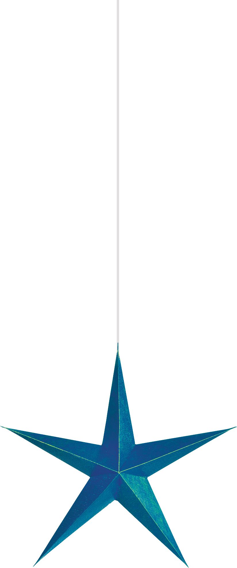 Star Hanging Sign Decorations, Blue, 22-in, 3-pk, for New Year's Eve Front_Flat