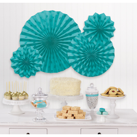 Éventails décoratifs en papier à pois et chevrons scintillants, paq. 4 Composite_or_Mixed