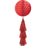 Honeycomb Ball Decoration with Tail Front_Flat