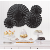 Fan Hanging Sign Decorations, Assorted Colours, 16-in, 4-pk, for Graduation/Wedding/Birthday Composite_or_Mixed