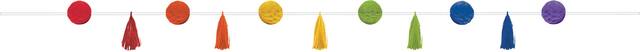 Rainbow Honeycomb & Tassel Garland Front_Flat