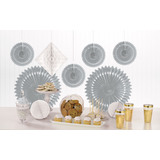 Décorations en papier argenté et blanc, paq. 9 Composite_or_Mixed