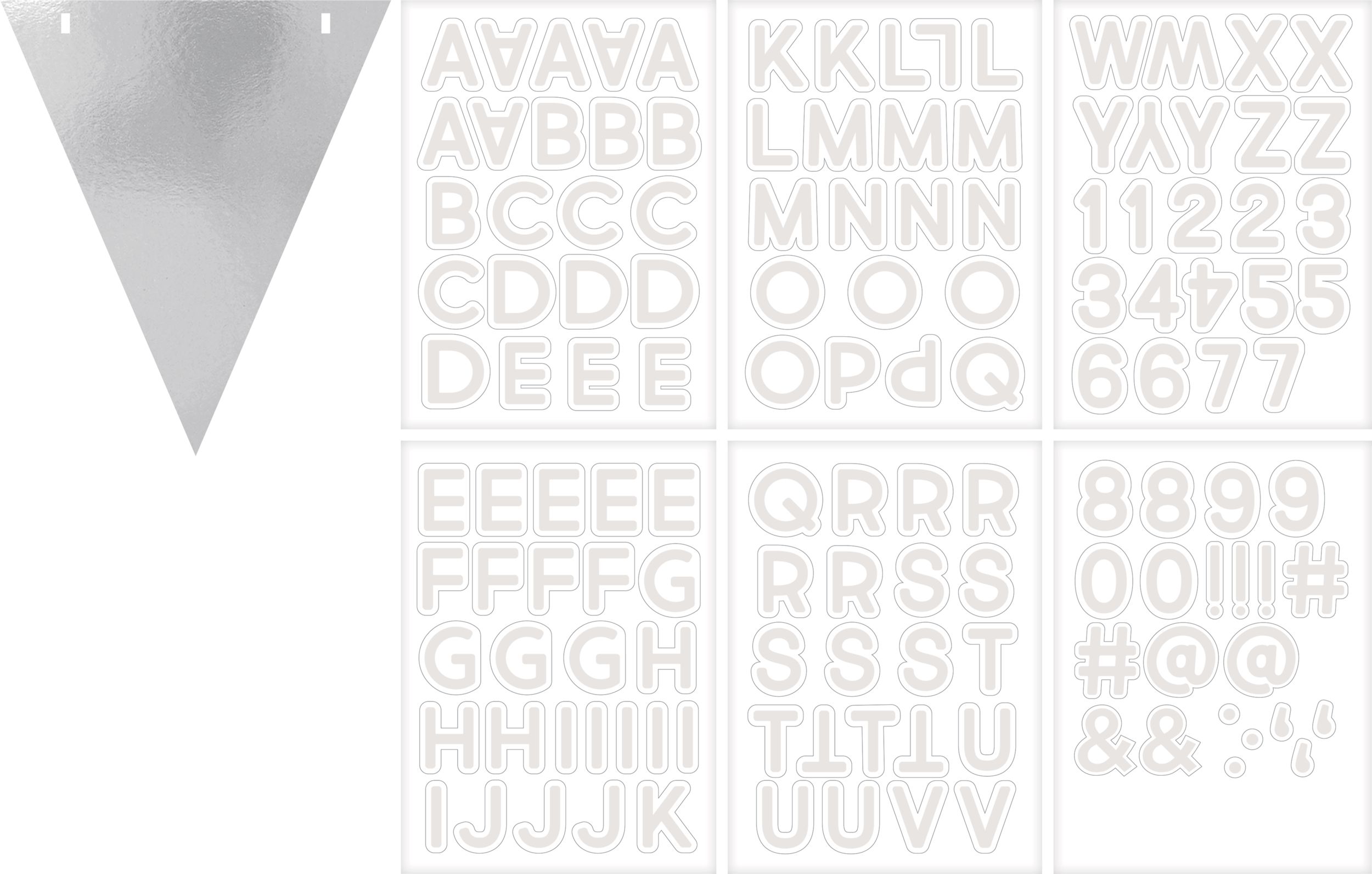 Personalized Silver Pennant Banner Composite_or_Mixed