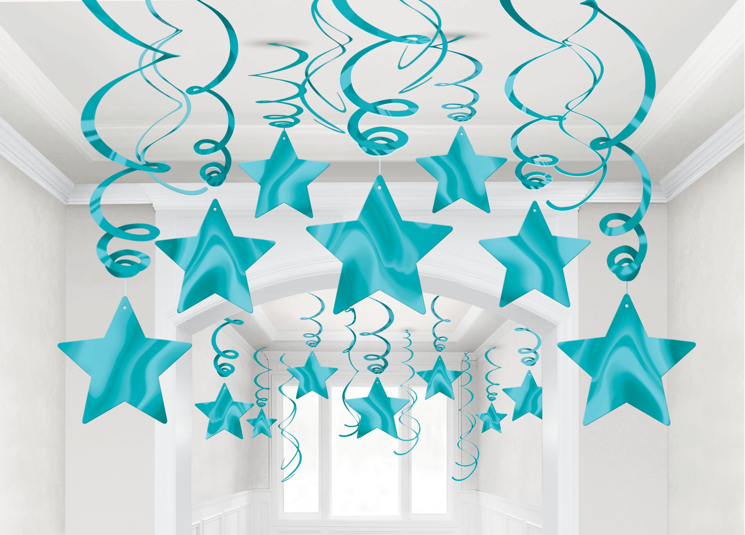 Caribbean Blue Star Swirl Decorations, 30-ct Composite_or_Mixed