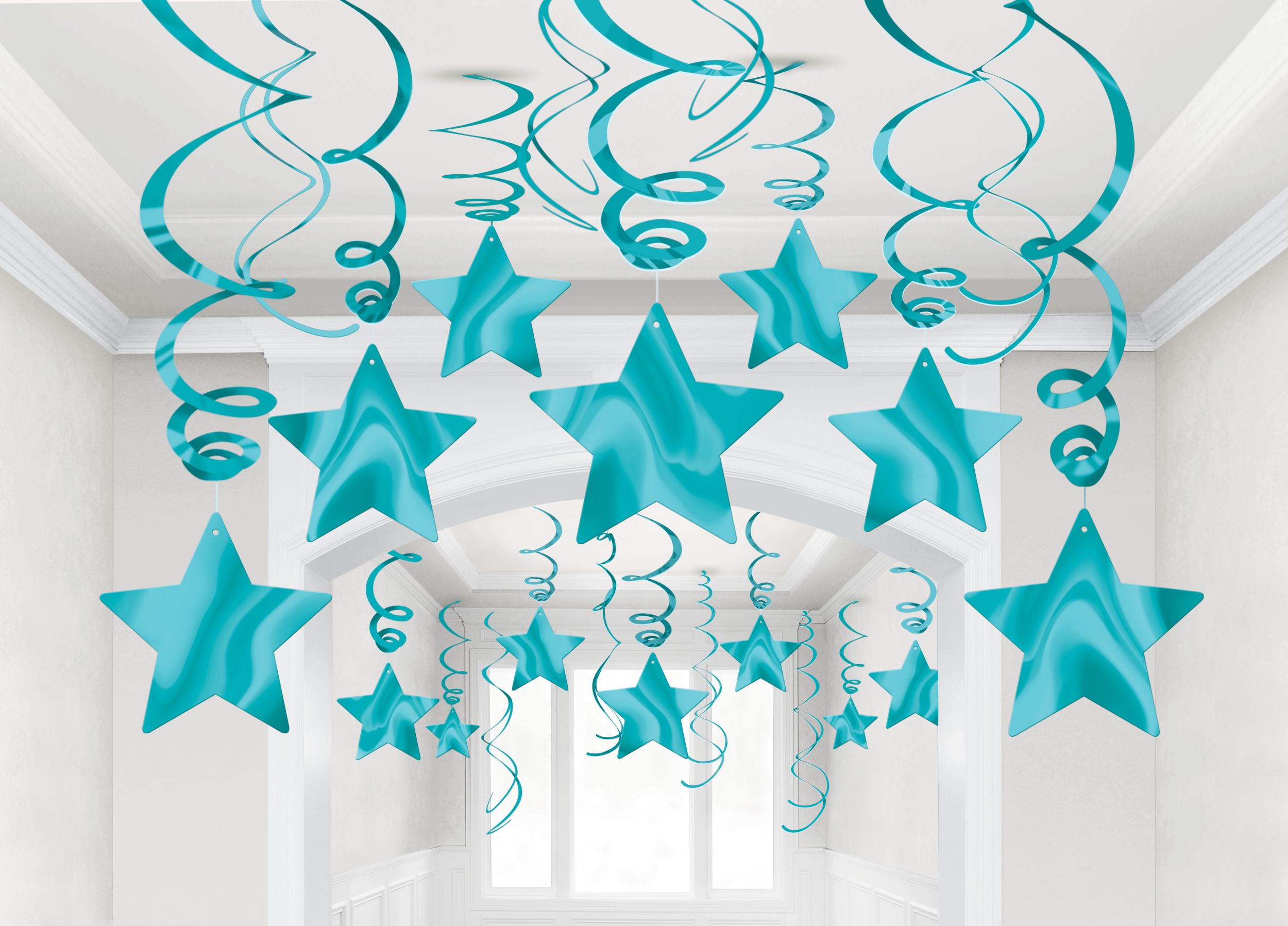 Caribbean Blue Star Swirl Decorations, 30-ct Composite_or_Mixed