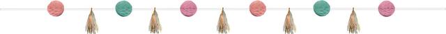 Guirlande à pampilles avec boule alvéolée pastel Front_Flat