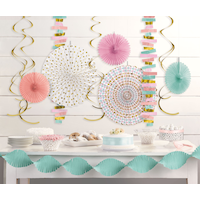 Room & Table Centerpiece Decorating Kit, Blue/Pink, 15-pk, 15-pk, for Birthday Party Composite_or_Mixed