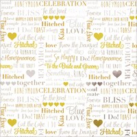"To the Bride & Groom" Gift Wrapping Paper, Silver/Gold, 2.6-ft, for Wedding Front_Flat