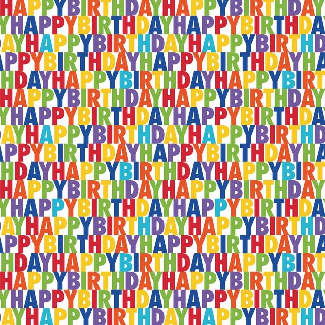 "Happy Birthday" Gift Wrapping Paper, Multi-Coloured, 2.6-ft, for Birthday Party CloseUp