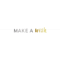 Metallic Gold & Silver Make A Wish Letter Banner Front_Flat