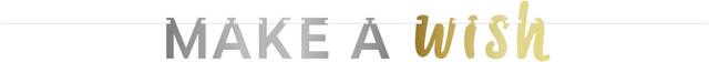 Metallic Gold & Silver Make A Wish Letter Banner Front_Flat