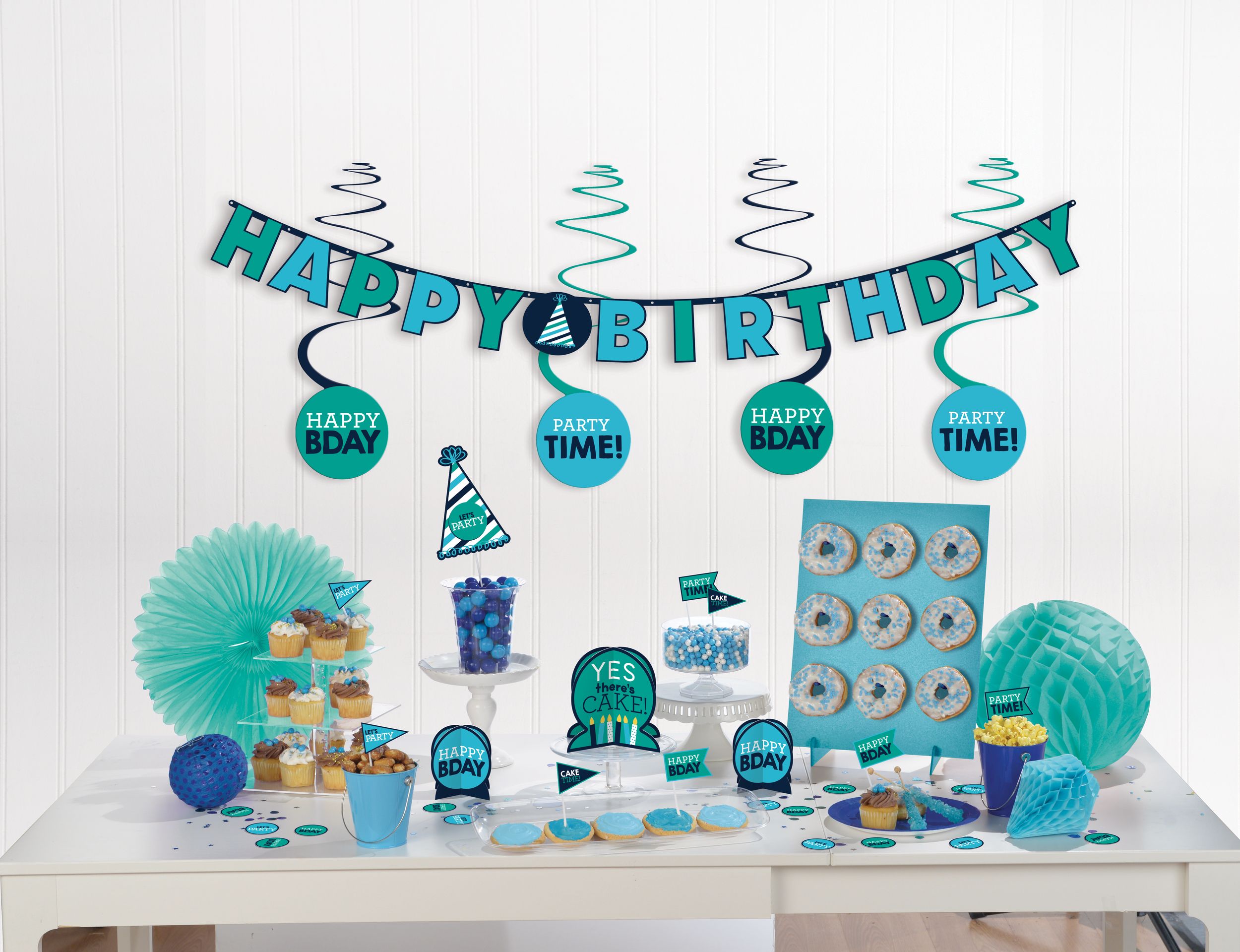 Shades of Blue Birthday Decoration Kit, 37-pc Composite_or_Mixed