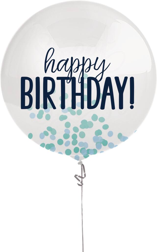 Ballon à confettis arc-en-ciel Happy Birthday, 24 po Front_Flat