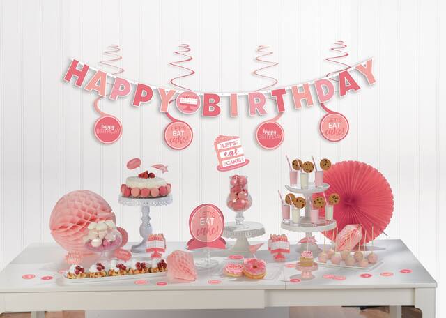 Shades of Pink Birthday Decorating Kit, 37-pc Composite_or_Mixed
