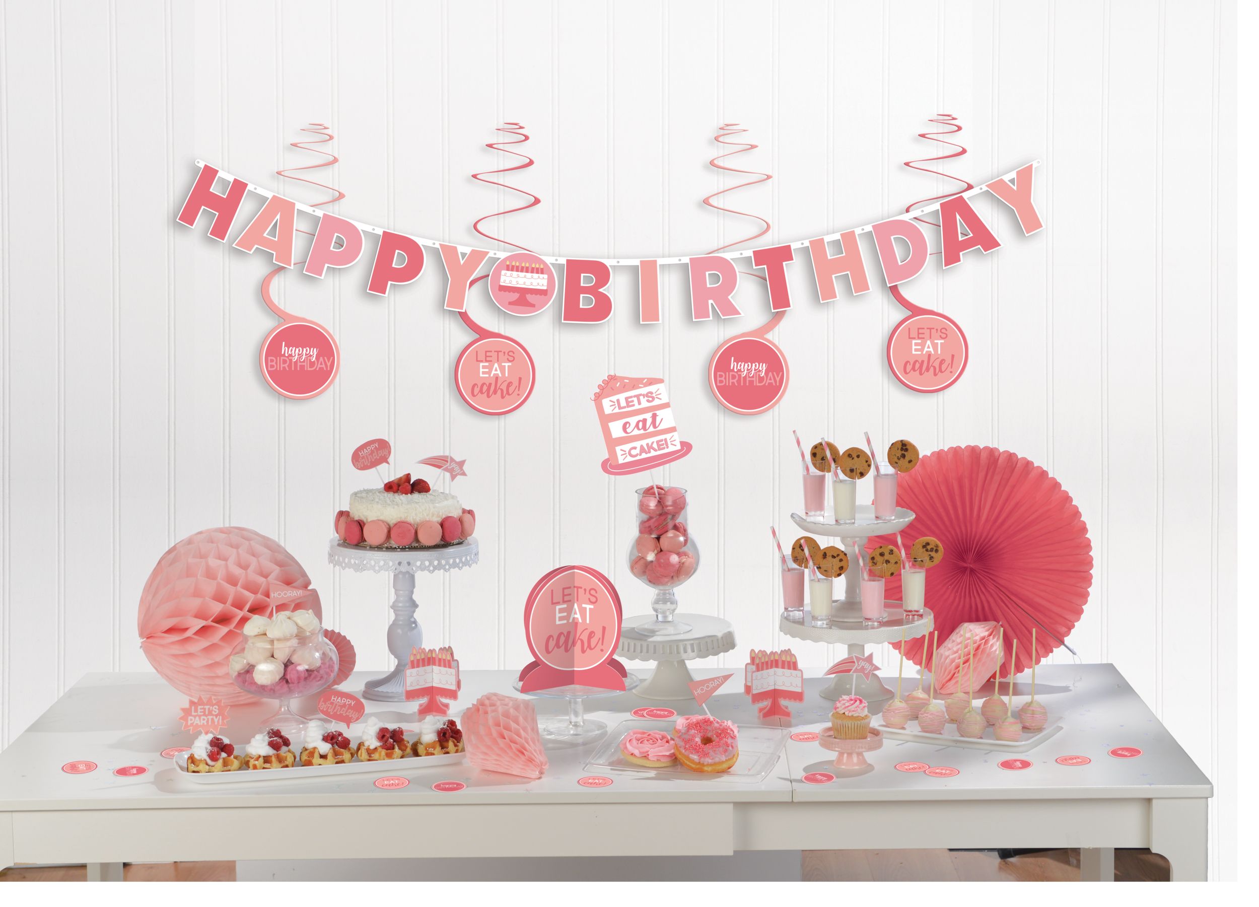 Shades of Pink Birthday Decorating Kit, 37-pc Composite_or_Mixed