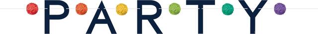 Banderole de lettres et pompons arc-en-ciel Party Front_Flat