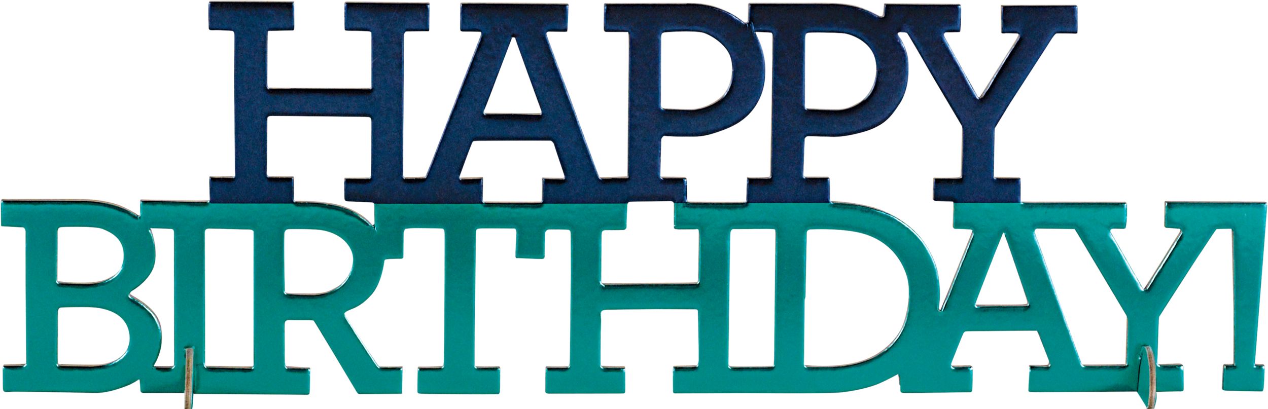 Metallic Shades of Blue Happy Birthday Centrepiece Front_Flat
