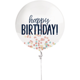 Latex Rainbow Confetti Balloon, 24-in Front_Flat