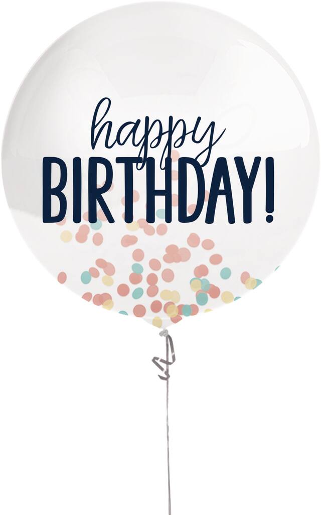 Latex Rainbow Confetti Balloon, 24-in Front_Flat