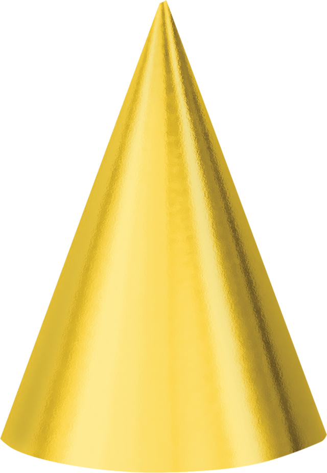 Metallic Cone Party Hats, Gold/Silver, One Size, 12pk, Wearable