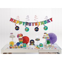 "Happy Birthday" Room & Table Centerpiece Decorating Kit, Multi-Coloured, 7-in, 37-pk, for Birthday Party Composite_or_Mixed