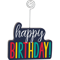 Porte-photo de fête d'anniversaire arc-en-ciel, 8 po Front_Flat