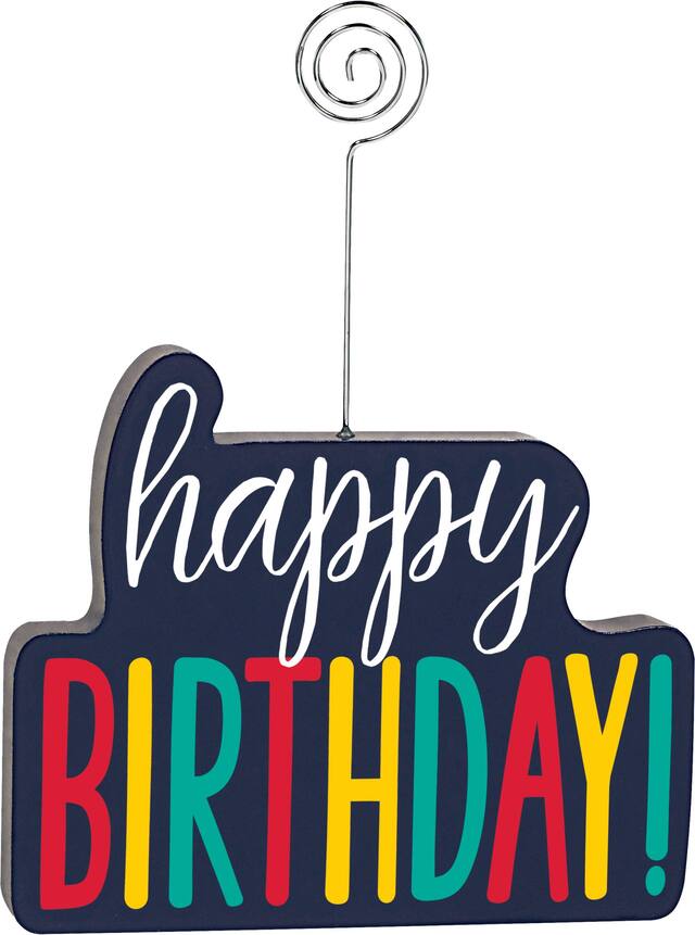 Rainbow Birthday Celebration Photo Holder, 8-in Front_Flat