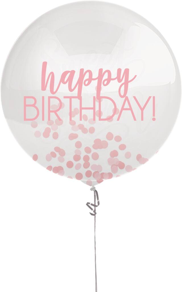 Rainbow Confetti Balloon, 24-in Front_Flat