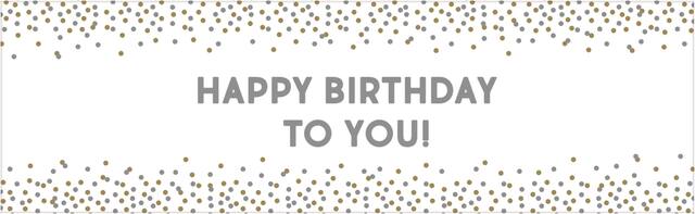 Banderole guirlande à suspendre personnalisable Happy Birthday to You, doré/argenté, 5,25 pi, pour fête d'anniversaire Front_Flat