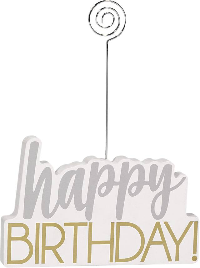 Gold & Silver Happy Birthday Photo Holder Front_Flat