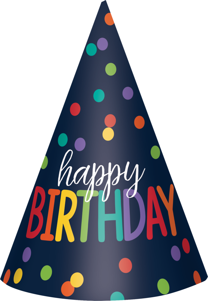 Chapeaux de fête Happy Birthday, une raison de célébrer, accessoires à  porter pour anniversaires, taille unique, paq. 12, pois bleu marin et