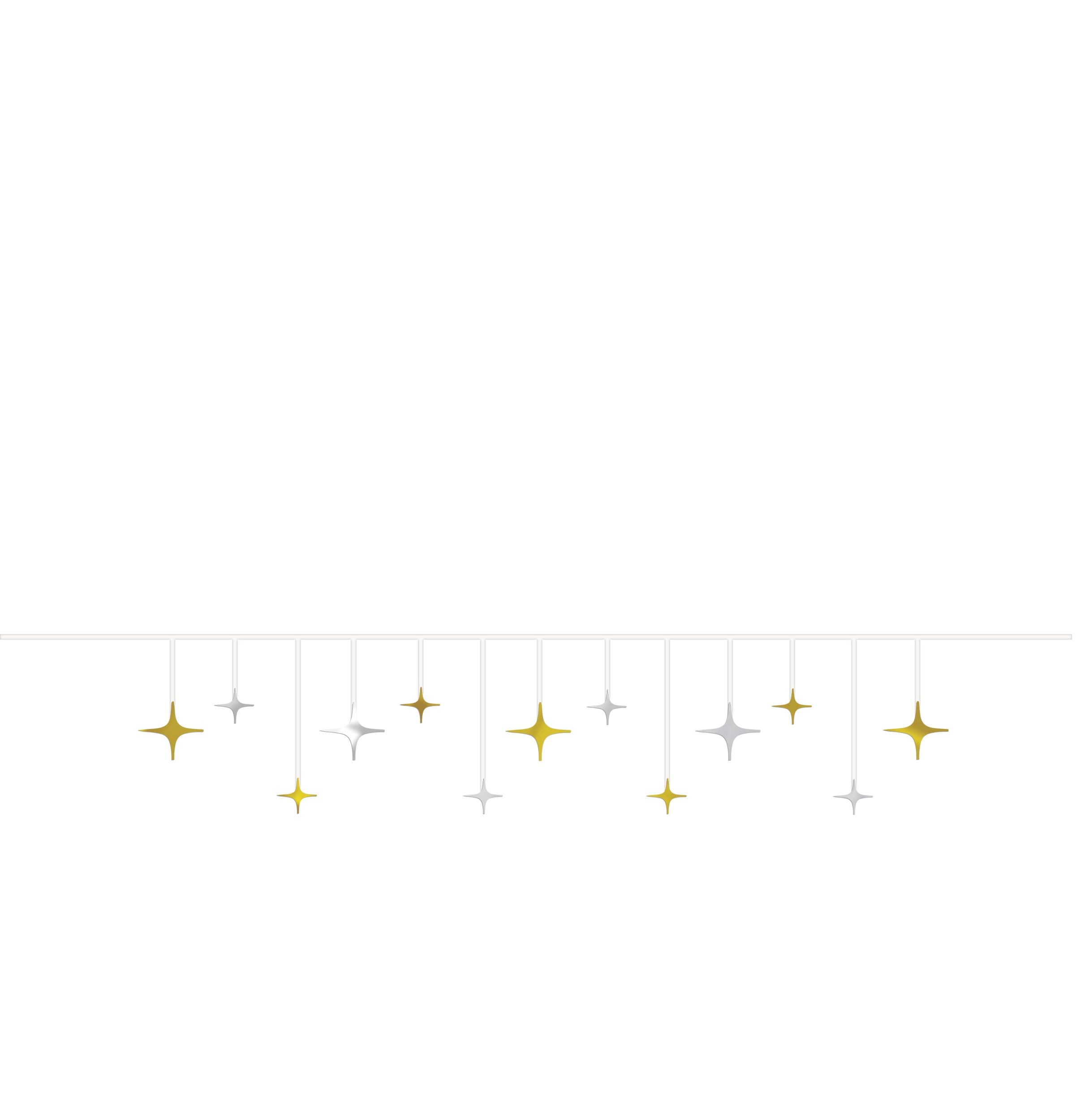 "Happy Birthday"  Foil Hanging Garland Banner Decoration, Gold/Silver, 12-ft, 2-pk, for Birthday Party Front_Flat