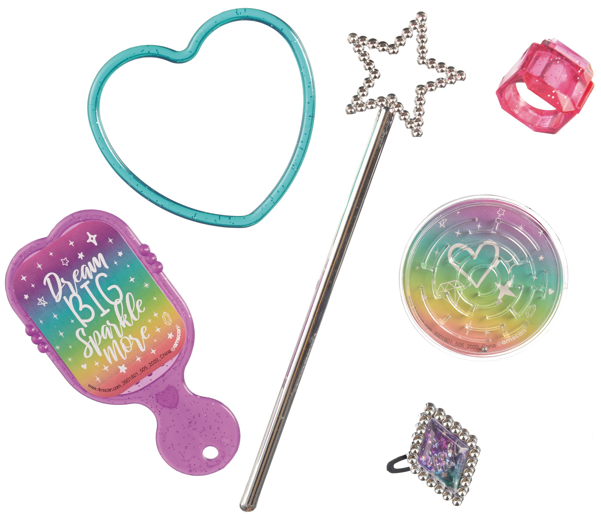 Sparkle "Dream Big Sparkle More" Mega Mix Party Favour Pack, Purple/Blue, 48-pk, for Birthday/Party Favour Composite_or_Mixed
