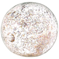 Glitter Sparkle Inflatable Round Beach Balls, Clear, 4-pk, for Beach/Pool Fun Activities Front_Flat