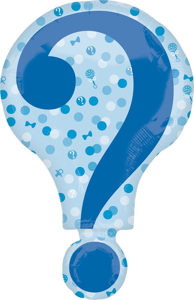 Question Mark Gender Reveal Balloon, 28-in Front_Flat