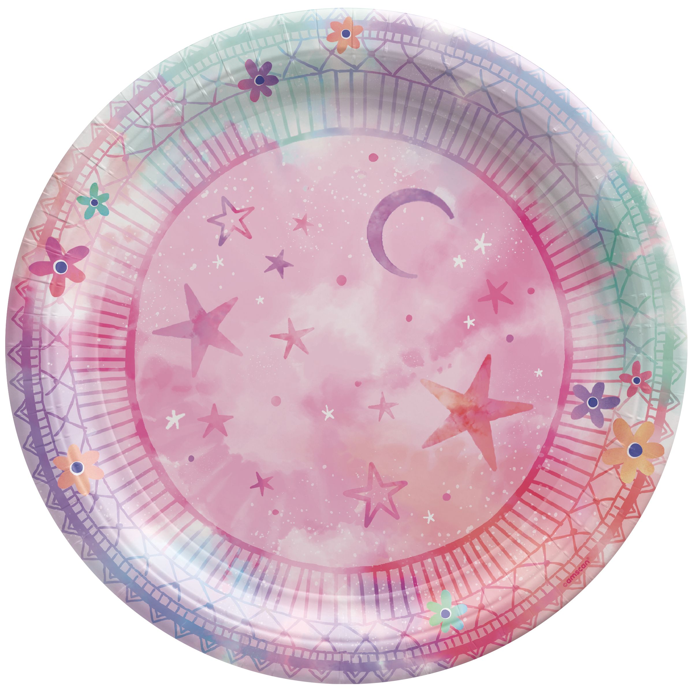 Girl-Chella Birthday Party Small Dessert Plates, 7-in, 8-pk Overhead_Flat