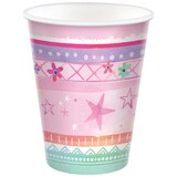 Festival Vibes Paper Disposable Cups, Pink, 9-oz, 8-pk, for Birthday Party Front_Elevated