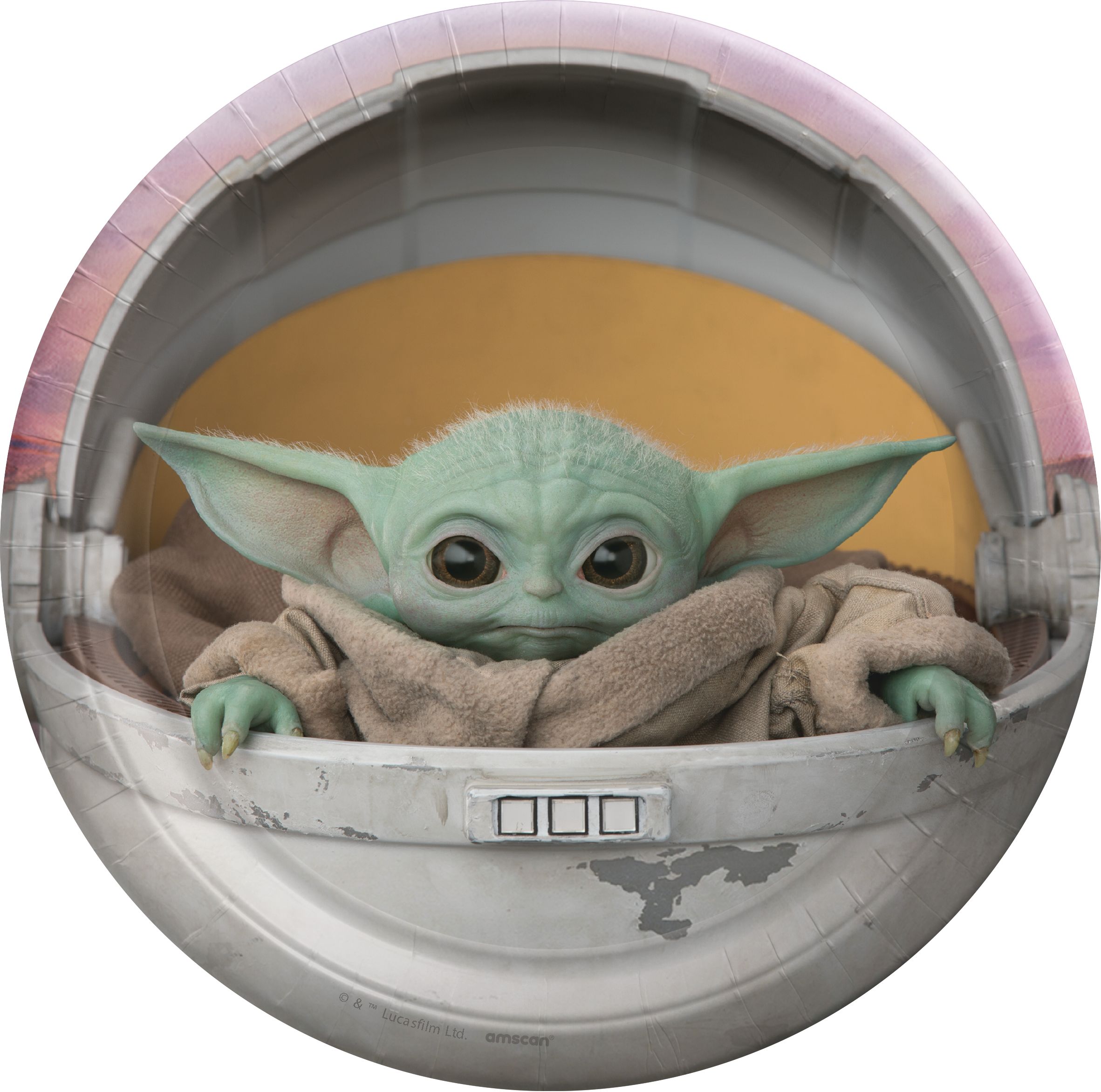 Disney Star Wars The Mandalorian Baby Yoda Round Paper Disposable