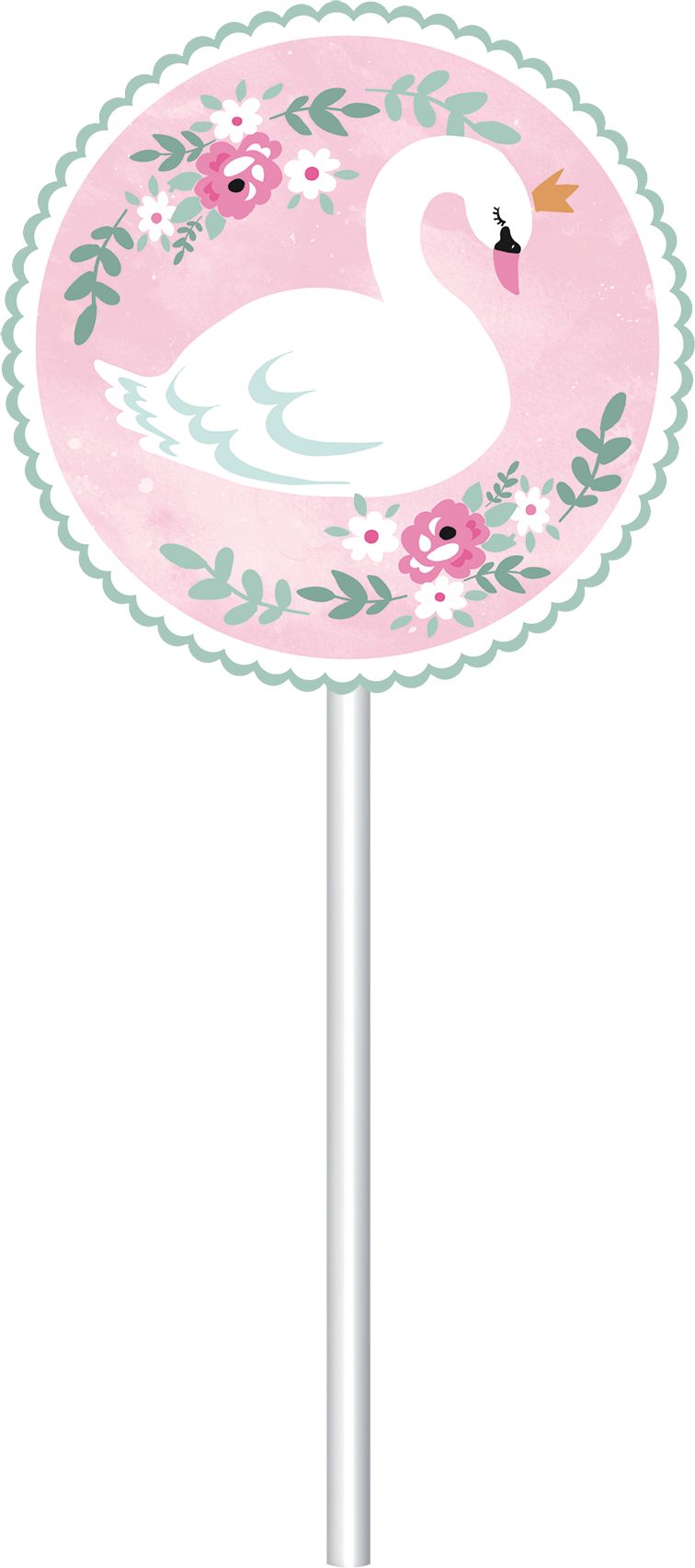 Sweet Swan Scene Setter with Photo Booth Props Front_Flat