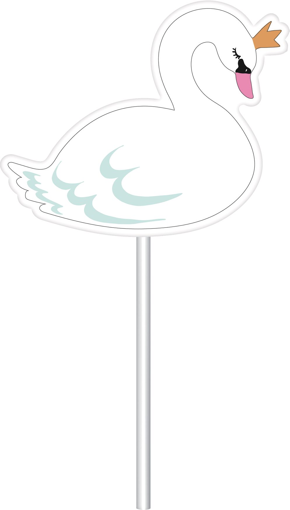 Sweet Swan Scene Setter with Photo Booth Props Front_Flat