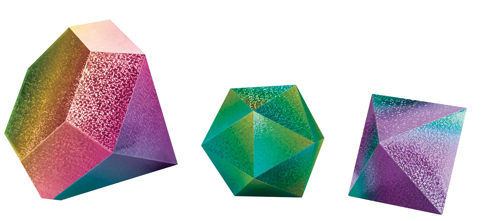 Sparkle Geometric Shape Sign Table Centerpiece Decorations, Multi-Coloured, 12-in, 3-pk, for Birthday Party Composite_or_Mixed