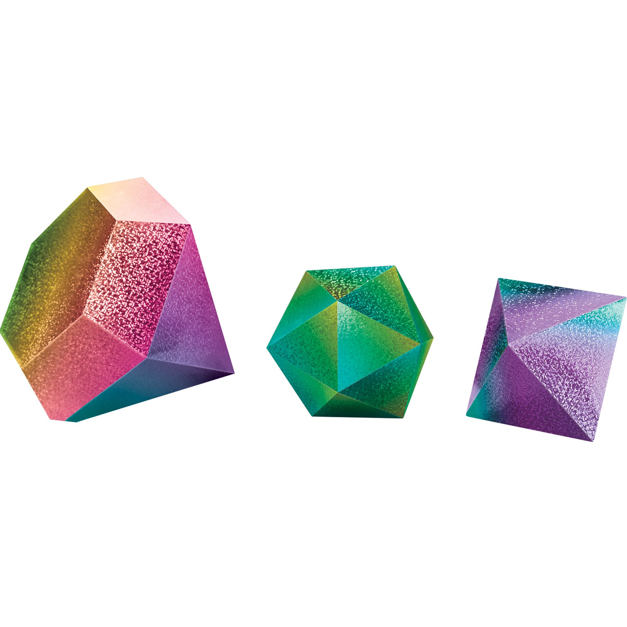 Sparkle Geometric Shape Sign Table Centerpiece Decorations, Multi-Coloured, 12-in, 3-pk, for Birthday Party Composite_or_Mixed