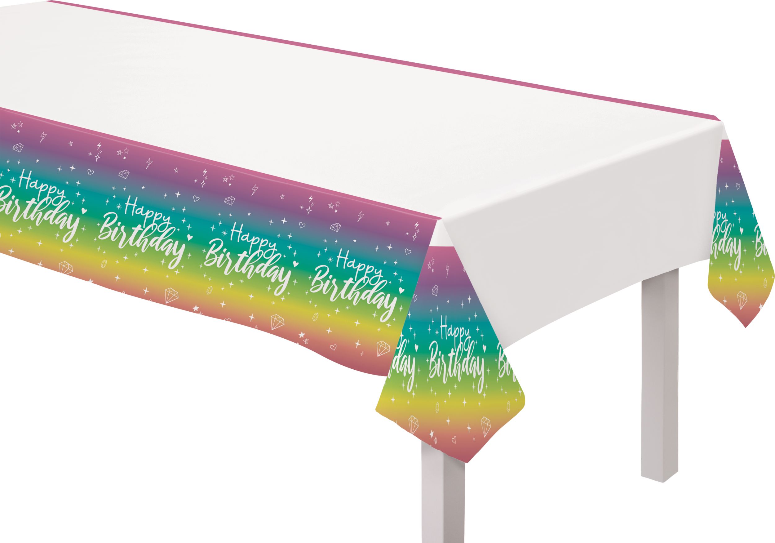 Nappe pour fête d'anniversaire scintillante, 54 x 96 po Front_Angled_Left