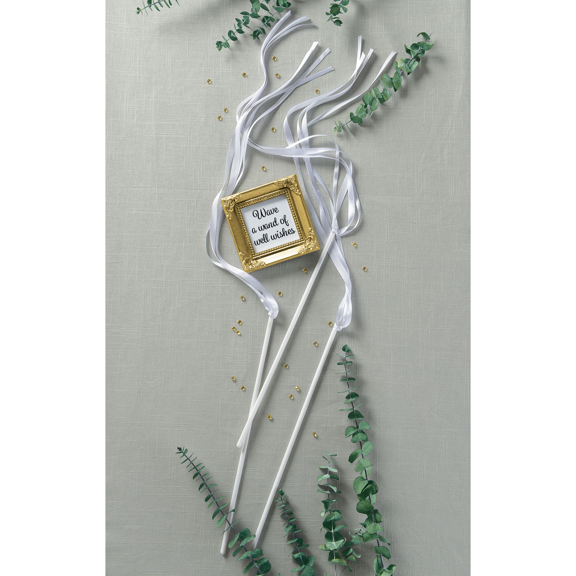 Ribbon Wands, White, 24-pk, for Wedding Overhead_Flat