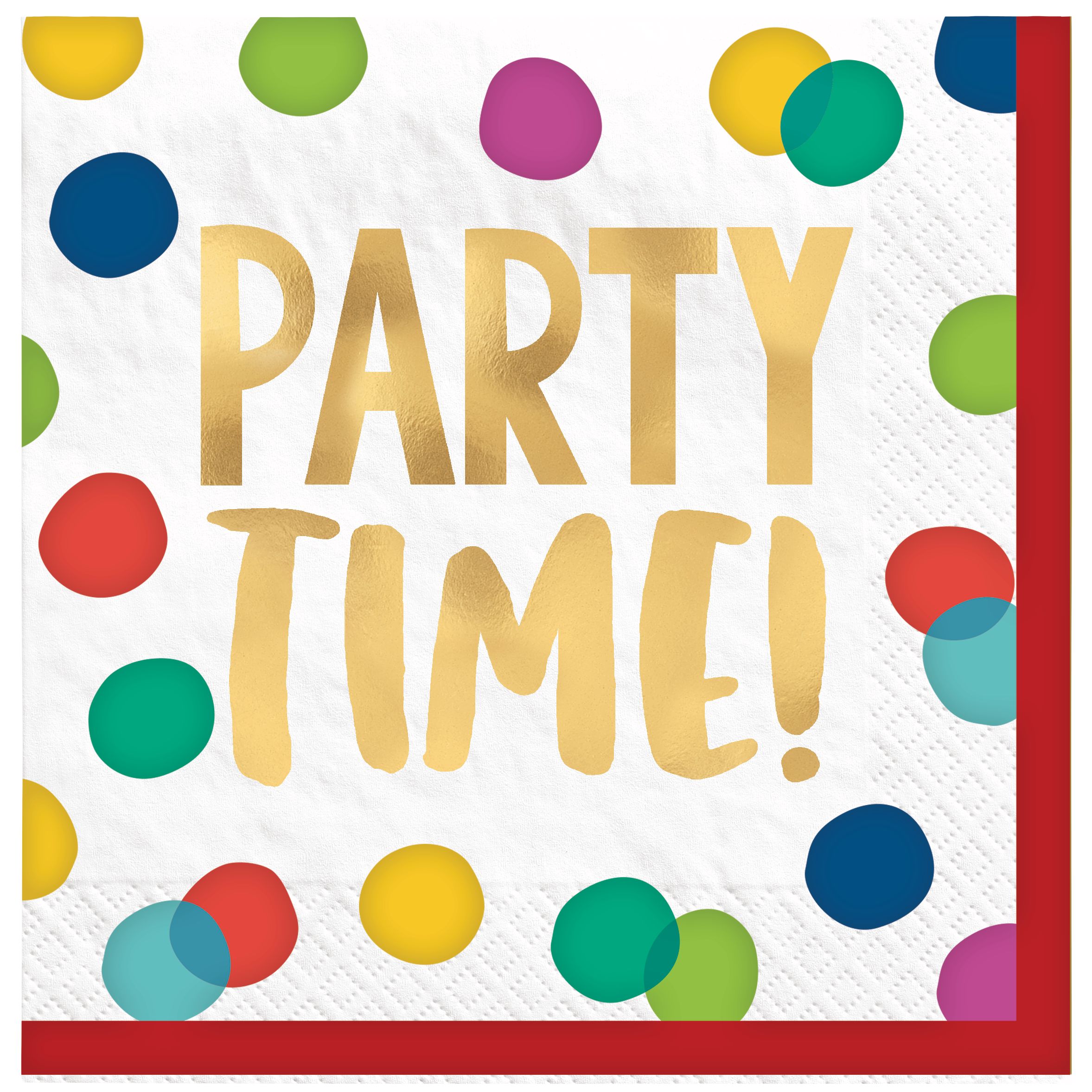 Serviettes de table d'anniversaire Happy Dot, paq. 16 Overhead_Flat
