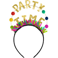 Multicolour & Metallic Gold Happy Dots Party Time Headband Front_Flat