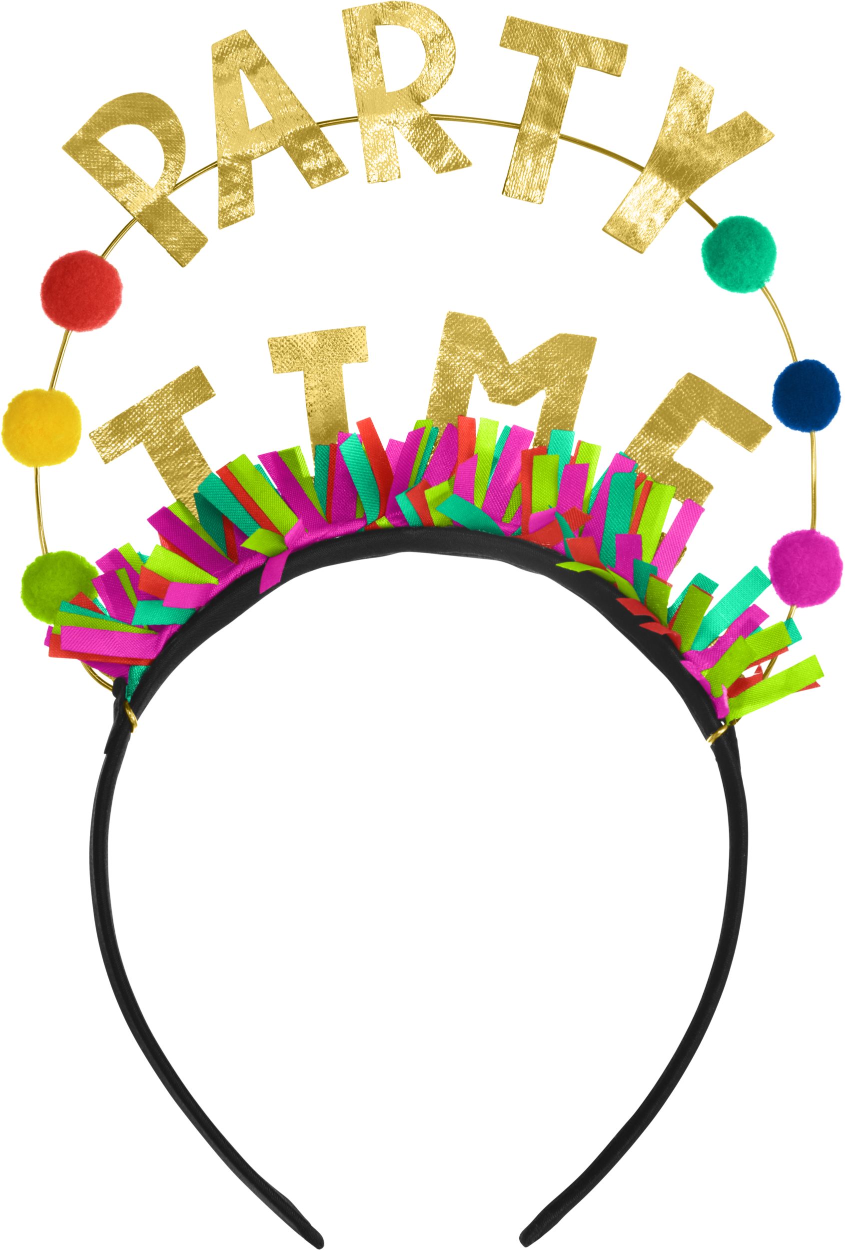 Multicolour & Metallic Gold Happy Dots Party Time Headband Front_Flat