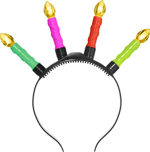 Light-Up Multicolour Candles Headband Front_Flat