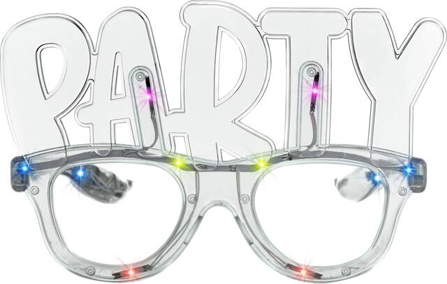 Light-Up Happy Dots Party Glasses Front_Flat
