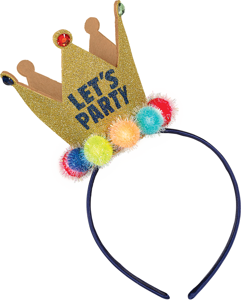 Chapeau de fête avec pompons, multicolore - Party Expert